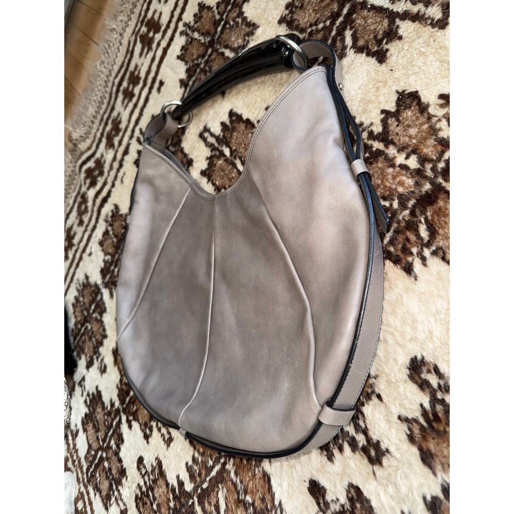YVES SAINT LAURENT Tom Ford Mombasa Medium Leather Grey Y2K Shoulder bag Black - Picture 6 of 15